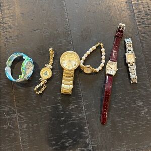 Bundle Mix Gold and Silver Watch Collection Need Battery Lot of 6